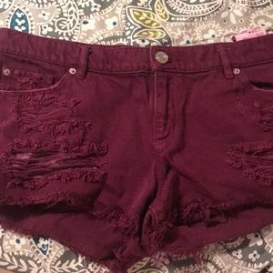 Purpleish jean shorts from garage